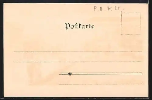 Künstler-Lithographie Paul Hey: München, Universität am Siegestor