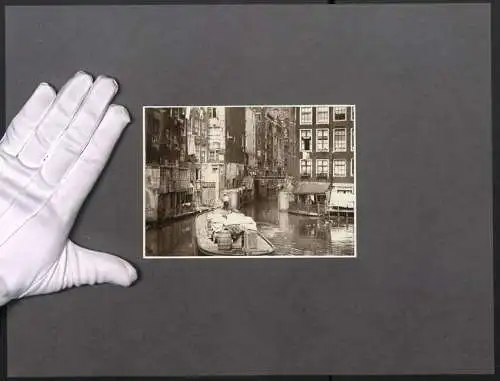 Fotografie Albert Renger-Patzsch, Ansicht Amsterdam, Het Kolkje Amsterdam, Nr. 5427, Folkwang Verlag Stempel