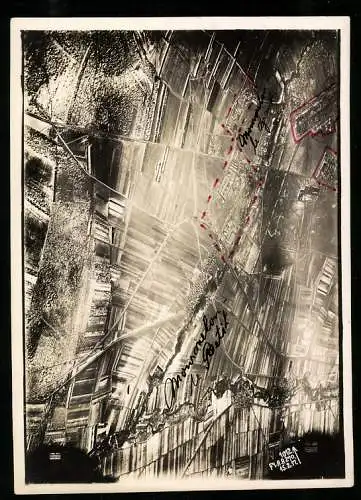 Fotografie Ansicht Mourmelon-le-Petit, Luftbild der Fl. A. A. 270 vom 15.02.1917