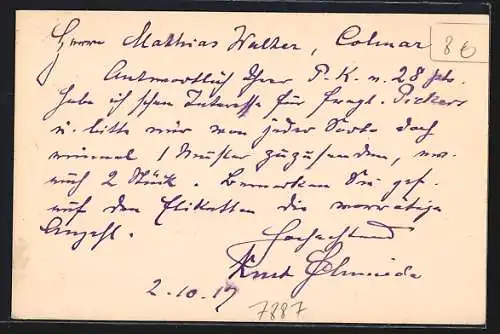 AK Kleinlaufenburg, Karte der Firma Kurt Schmiede Kleinlaufenburg