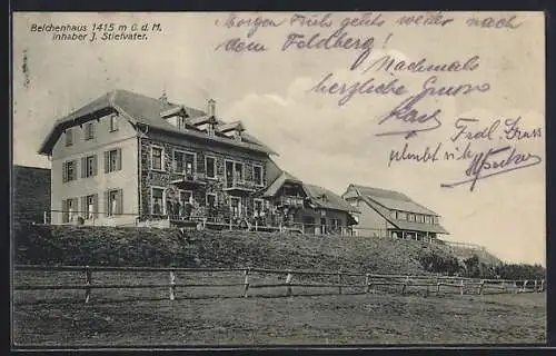 AK Belchen, Hotel und Pension Belchenhaus, Inhaber J. Stiefvater