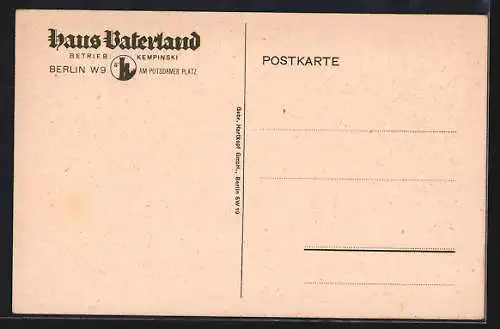 AK Berlin-Tiergarten, Haus Vaterland, Zum Löwenbräu am Potsdamer Platz, Innenansicht