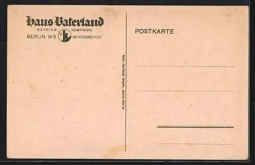 AK Berlin-Tiergarten, Haus Vaterland, Wild-West-Bar, Potsdamer Platz