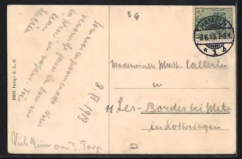 AK Hameln a. d. Weser, Rattenfängerhaus, Dampferlandungsplatz und Hochzeitshaus, Ratten und Spinnennetz