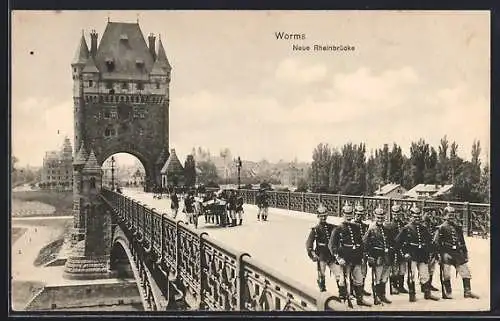 AK Worms / Rhein, Neue Rheinbrücke