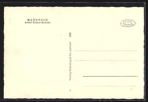 AK Mannheim, Brücke mit Strassenbahn