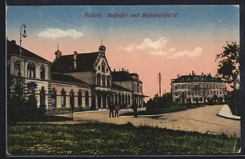 AK Rastatt, Bahnhof und Bahnhofshotel