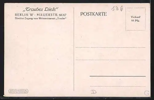 AK Berlin, in Traubes Diele, Mauerstrasse 66-67