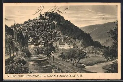 Künstler-AK Sulz /Neckar, Hotel Pfisterwald und Kurhaus Albeck
