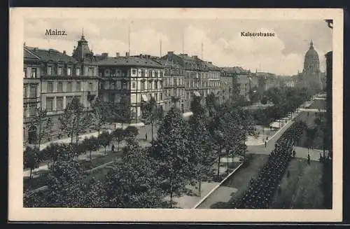 AK Mainz, Blick auf die Kaiserstrasse