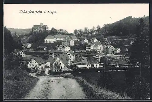 AK Scharfenstein / Erzgeb., Totalansicht