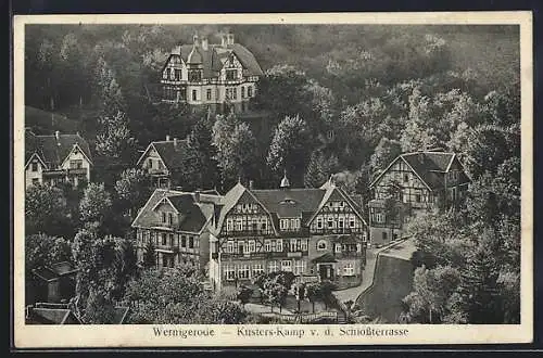 AK Wernigerode, Küsters-Kamp von der Schlossterrasse aus gesehen