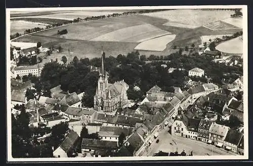 AK Wilsdruff, Ortsansicht, Fliegeraufnahme