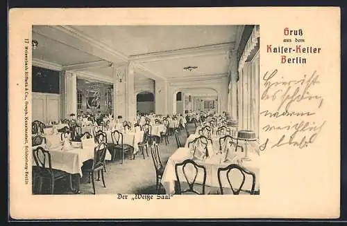 AK Berlin, Kaiser-Keller, Der Weisse Saal