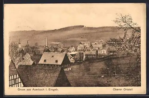 AK Auerbach i. Erzgeb., Blick auf den oberen Ortsteil