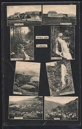 AK Todtnau, Hotel Feldberger Hof, Fahler Wasserfälle