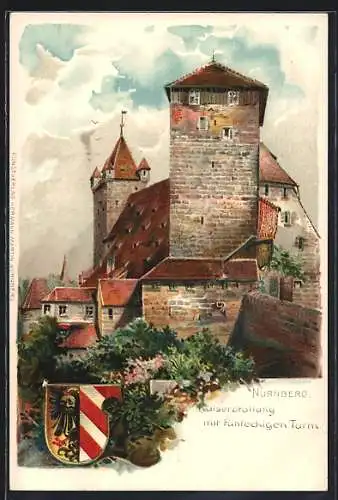 AK Nürnberg, Kaiserstallung mit fünfeckigen Turm