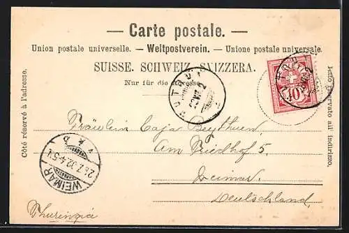 AK Neuchatel, Hotel des Postes mit Strasse aus der Vogelschau