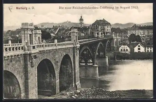 AK Maribor / Marburg, Blick auf die neue Reichsbrücke