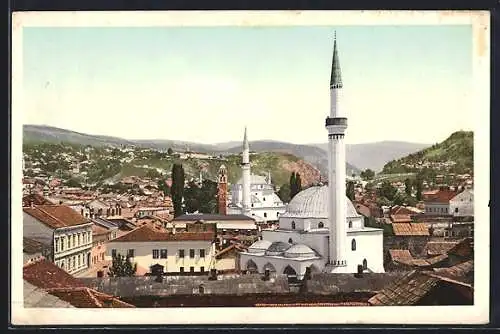 AK Sarajewo, Teilansicht mit zwei Moscheen