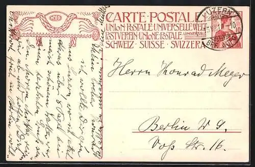 AK Inauguration du Monument com Memoratif de la Fondation l`union Postale Universelle 1909 Schweiz