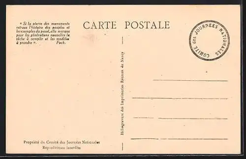 AK Journées Nationales de Juillet 1929, Lorette, Douaumont, Dormans, Vieil Armand