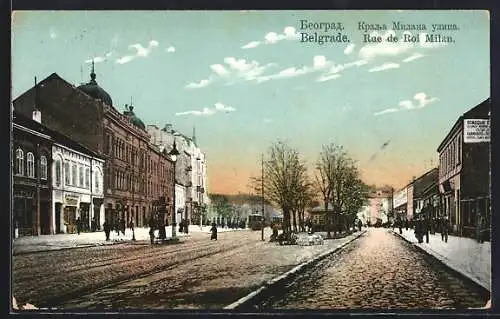 AK Belgrade, Rue de Roi Milan, Strassenpartie