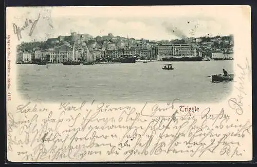 AK Trieste, Panorama mit Booten