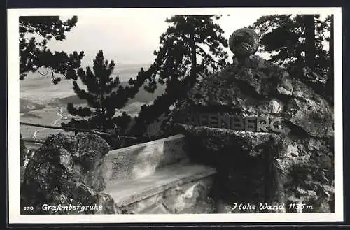 AK Hohe Wand, Grafenbergruhe, Grafenberg-Denkmal