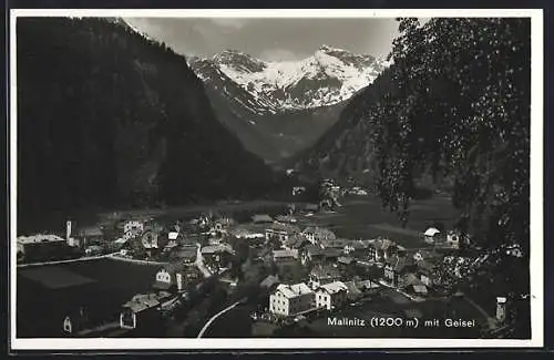 AK Mallnitz, Ortsansicht mit Kirche und Geisel
