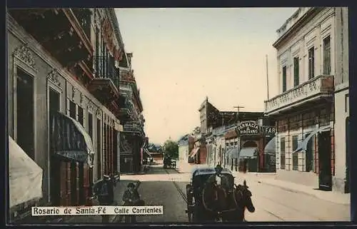 AK Rosario de Santa-Fé, Calle Corrientes, Strassenpartie