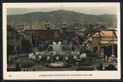 AK Barcelona, Exposicion Internacional 1929, Fuente Mágica