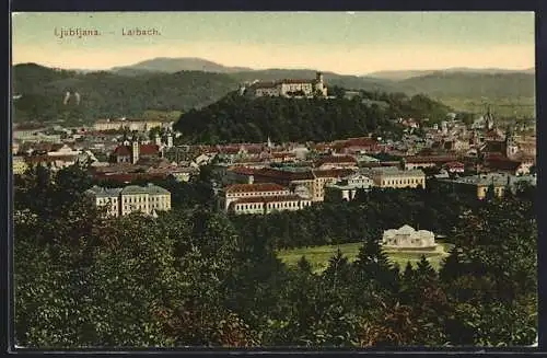AK Ljubljana, Panorama mit Festung