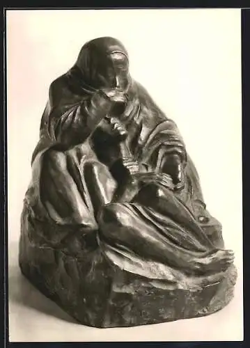 Künstler-AK Käthe Kollwitz: Skulptur Pieta