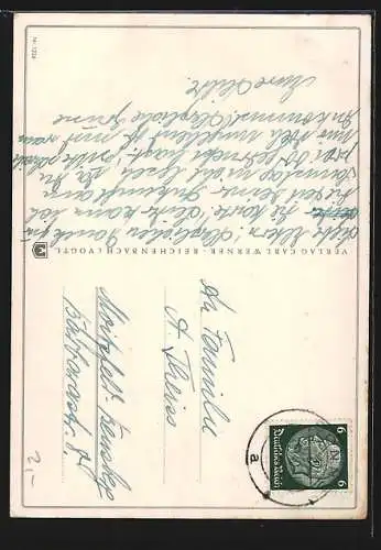 AK Mädchen bemuttert seine Puppe