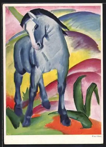 Künstler-AK sign. Franz Marc: Blaues Pferd, Bauhaus