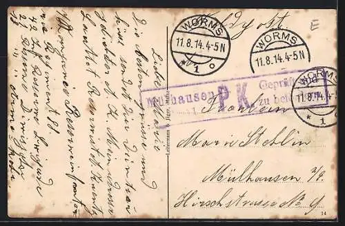 AK Worms a. Rh., Andreastor, Brunnhildenbrücke, Nibelungenschule, Torturmplatz und Dreifaltigkeitskirche