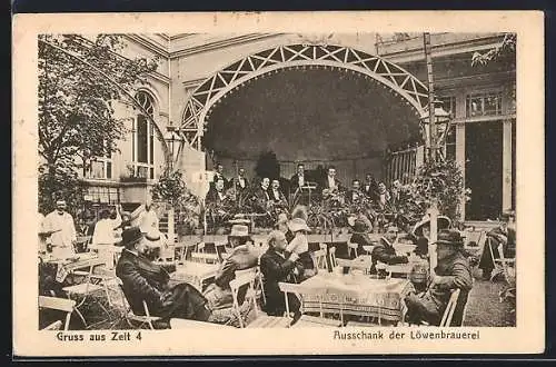 AK Berlin-Tiergarten, Restaurant Läwenbrauerei, Zelt 4