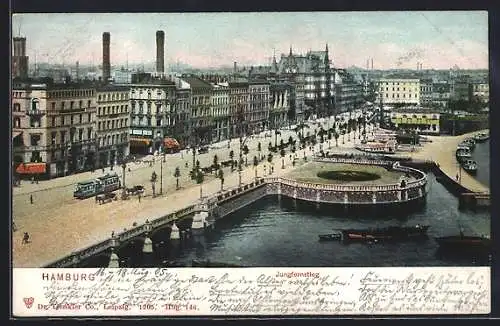 AK Hamburg-Neustadt, Jungfernstieg, Anlegeplatz der Alsterboote