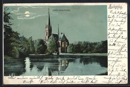 AK Leipzig, die Kirche im Johannapark