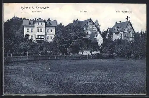 AK Hartha b. Tharandt, Villa Clara, Villa Elsa und Villa Waldfrieden