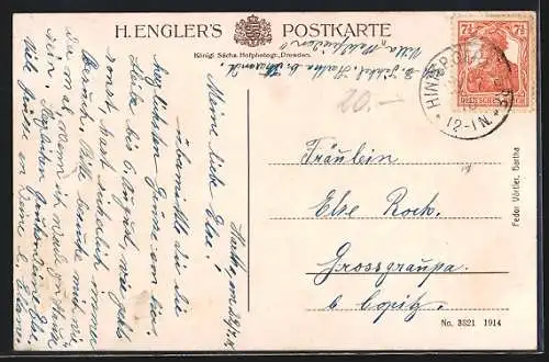 AK Hartha b. Tharandt, Villa Clara, Villa Elsa und Villa Waldfrieden