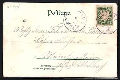AK München, Propyläen mit Vorplatz und Kutsche