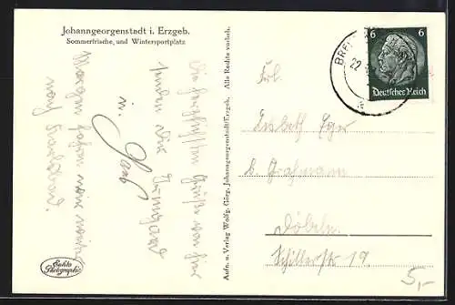 AK Johanngeorgenstadt /Erzgeb., Plattenberg, Hans-Heinz-Schanze und Jugendschanze