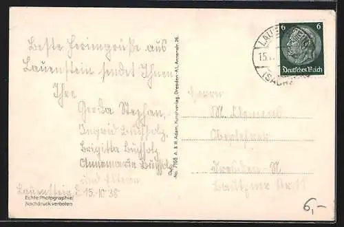 AK Lauenstein i. Sächs. Erzgeb., Ortsansicht aus der Vogelschau
