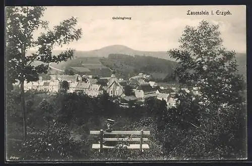 AK Lauenstein i. Erzgeb., Blick auf den Ort und Gelsingberg
