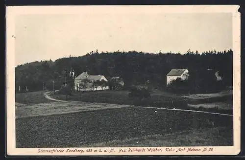 AK Landberg, Sicht auf das Gasthaus in der Natur, Bes. Reinhardt Walther