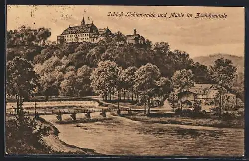 AK Lichtenwalde, Schloss und Mühle im Zschopautale