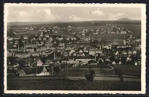 AK Weipert / Vejprty, Blick vom Bärenstein auf die Stadt