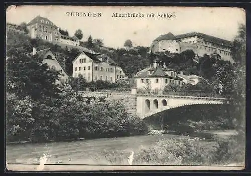 AK Tübingen, Alleenbrücke mit Schloss
